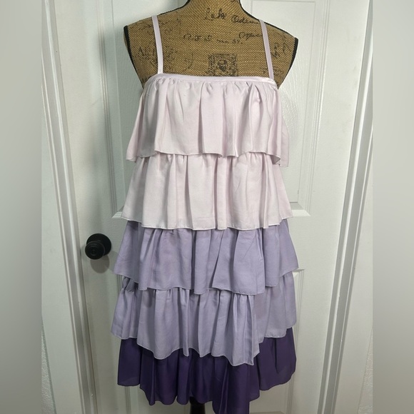 ERIN by Erin Fetherston Lavender and Purple Tiered Midi Dress size 9 - Picture 1 of 3